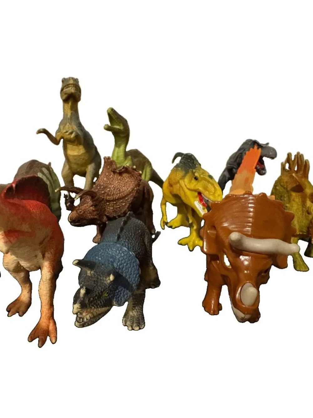 Mixed Lot of 13 Plastic Dinosaurs Toy Figures